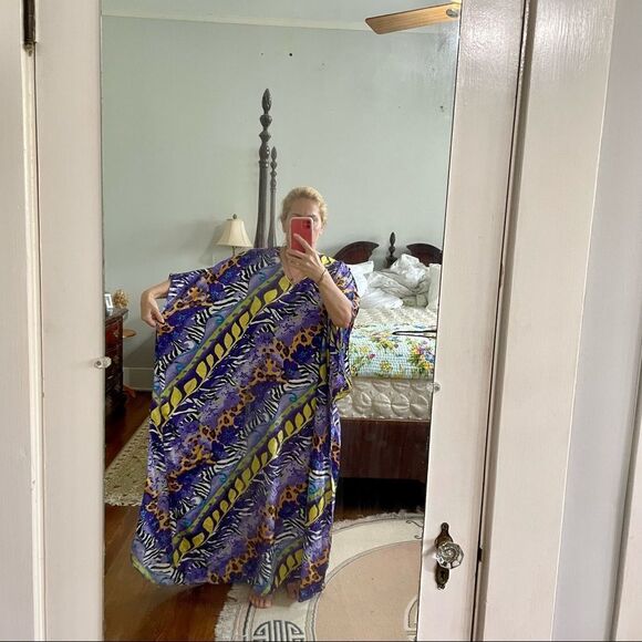 Bellamayo multi pattern & multi patterned polyester caftan/muumuu - Picture 6 of 8